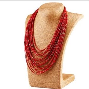 Red Multi Layered Necklace